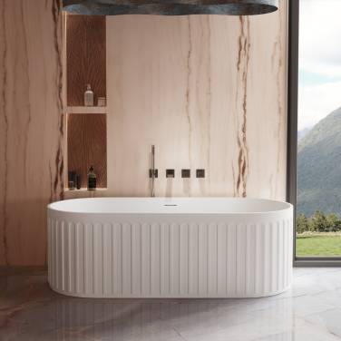 Vincea Солид Серфейс (Solid Surface) Vincea VBT-4S09MW, 1700*750*550, белый матовый, щелевой перелив,