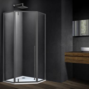 Vincea Penta VSP-3P900CLGM, 900*900, вороненая сталь, стекло прозрачное