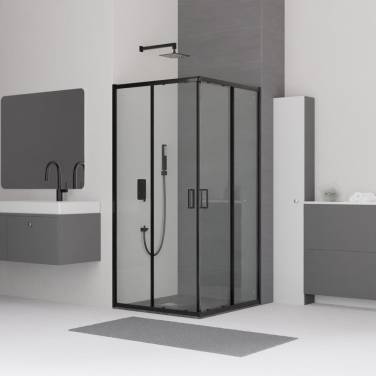 RGW CL-34-B Квадрат/Чёрный/Прозрачное/5 мм/100*100*185 без поддона