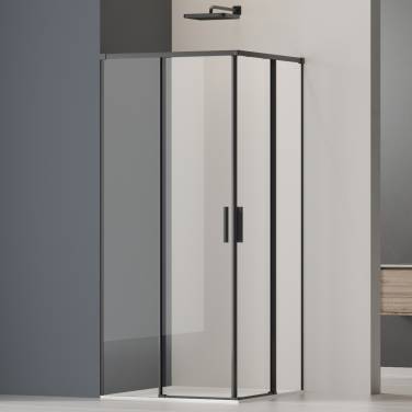 Vincea Soft 2 VSS-3SO2800CLB, 800*800, черный, стекло прозрачное