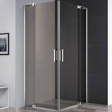 Cezares Slider 110х90 SLIDER-AH-2-80/90-100/110-BR-Cr профиль Хром стекло бронзовое без поддона