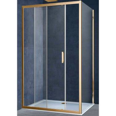 Vincea Alpha 110x90 VSR-3AL9011CLG профиль Брашированное золото стекло прозрачное без поддона