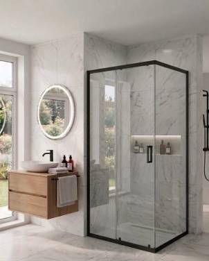 MaybahGlass MGY-2687-6 (раздвижная+глухая) 1900*900*1950 Стекло 6 мм Бесцветное
