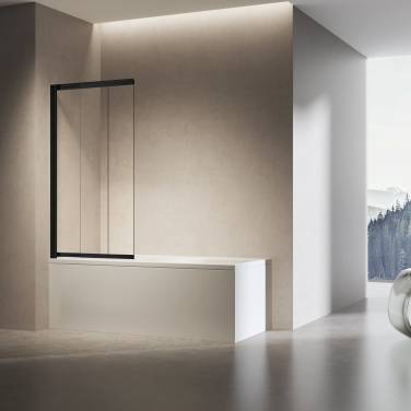 Vincea VSB-6E900CLB-L, 900*1400, черный, стекло прозрачное, левая