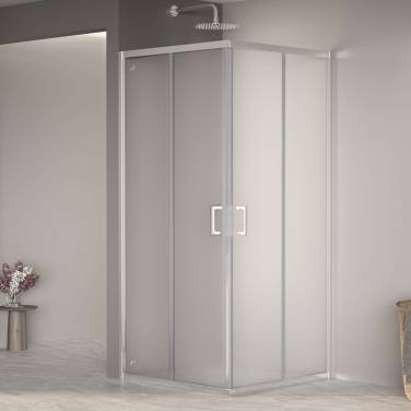 RGW PA-030 Квадрат/Хром/Матовое/6 мм (Easy)/90* 90*195 без поддона