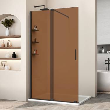Vincea Walk-In VSW-1WSL120GSB, 1200*2000, черный матовый, стекло янтарь