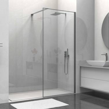 Vincea Walk-In VSW-1HS100CLGM, 1000*2000, вороненая сталь, стекло прозрачное