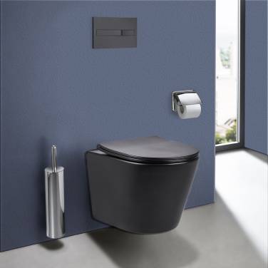 Vincea безободковый Piatti VT1-11SMB, ультратонкое soft-close сиденье, черный матовый