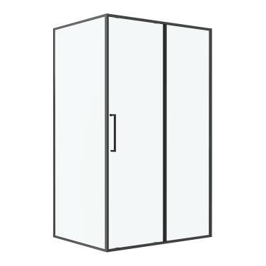 Niagara Nova NG-88-12AB-A80B-46 (120х80х195) прямоугольная,раздвижная,черный матовый,стекло прозрачное,2 места