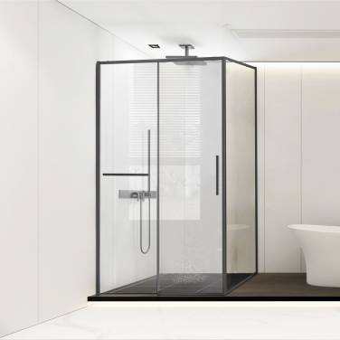 Vincea Slim Soft VSR-1SS8011CLGM, 1100*800, вороненая сталь, стекло прозрачное