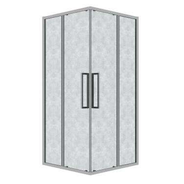 Grossman 300.K33.02.8080.10.02 Cosmo (80*80*195) квадрат,раздвижная,хром,стекло шиншилла,1мест без поддона