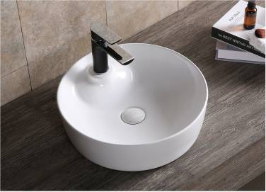 Ceruttispa CR0090 накладная, белая, круглая, с отверстием под смеситель 440х440х130