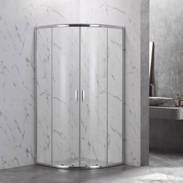 Veconi RV202-80-01-C4 профиль серебристый стекло прозрачное без поддона