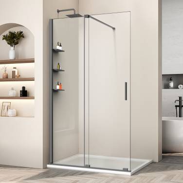 Vincea Walk-In VSW-1WSL120CLGM, 1200*2000, вороненая сталь, стекло прозрачное