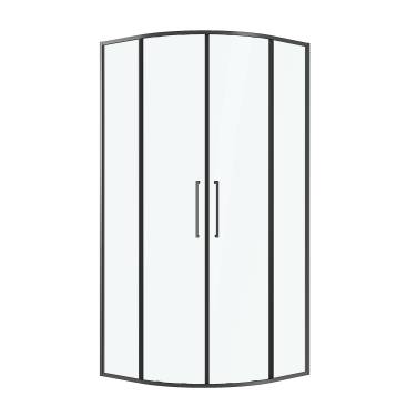 Niagara Nova NG-6837-90BL (90х90х195) четверть круга,черный матовый,двери раздвижные,стекло прозрачное,1 место