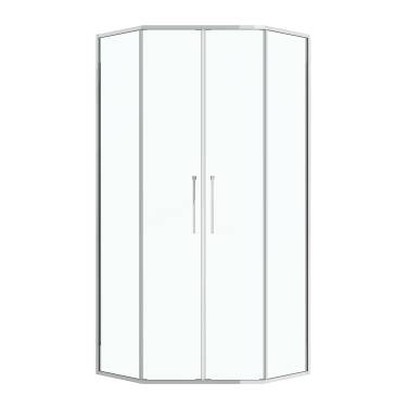 Niagara Nova NG-6638-90 (90х90х195) трапеция,хром,двери раздвижные,стекло прозрачное,1 место