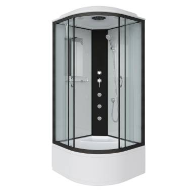 Niagara NG-6709-14G (1000х1000х2150) высокий поддон(45см) стекло ПРОЗРАЧНОЕ черные профиля 4 места