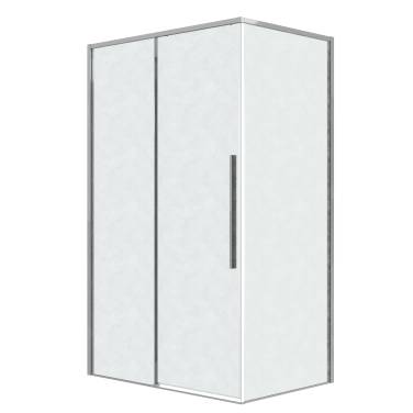 Grossman Galaxy 100.K33.01.140.10.02-200.K33.01.100.10.02 (140х100х195) раздвижная(левая),хром,стекло шиншилла,2 места