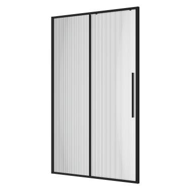 Niagara Nova NG-84-L12FHB (120х195) черный матовый,раздвижная влево,стекло рифленое,1 место