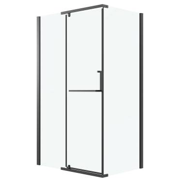 Grossman 120.K33.03.1280.21.00 Pragma (120*80*195) черный матовый, стекло прозрачное, 2 места без поддона