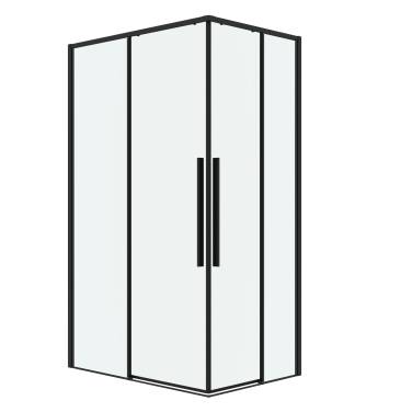 Grossman 300.K33.01.1190.21.00 Galaxy (110*90*195) черный матовый, стекло прозрачное, 2 места без поддона