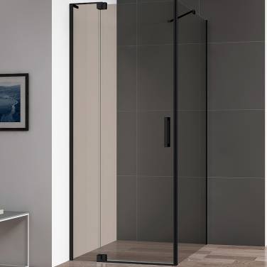 Cezares Slider 110x90 SLIDER-AH-1-90-100/110-BR-NERO профиль Черный матовый стекло бронзовое без поддона