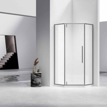 Vincea Slim-N VSP-4SN900CLGM, 900*900, вороненая сталь, стекло прозрачное
