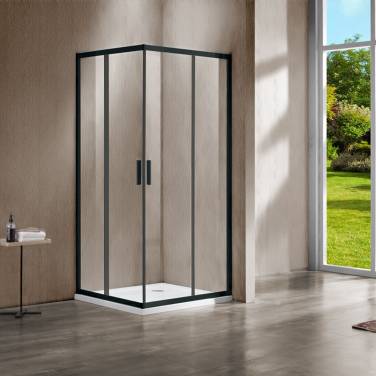 Vincea Гарда (Garda) VSS-1G8585CLB, 850*850, черный, стекло прозрачное