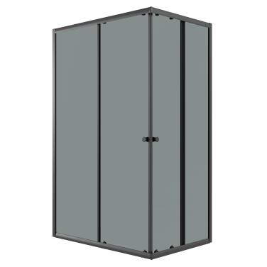 Niagara Eco NG-1018-14QT (100х80х190) прямоугольник,раздвижное,черный,стекло тонированное,1 место, без поддона в комплекте