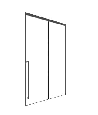 Timo TDSS-150/03C-8L, раздвиж 1500*2000, проф черный, стекло проз 8 мм