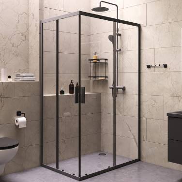 AM.PM Gem S 120x80 WK93ER профиль Черный матовый стекло прозрачное