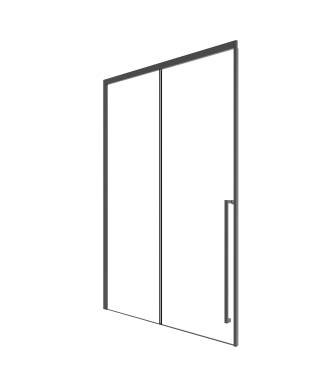 Timo TDSS-150/03C-8R, раздвиж 1500*2000, проф черный, стекло проз 8 мм