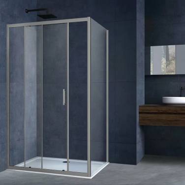 Vincea Alpha VSR-3AL9011CLGM, 1100*900, вороненая сталь, стекло прозрачное (без поддона)