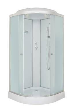 DTO LM909 стандартная(90х90х215) низкий поддон(15см), профиль хром, стекло матовое(5мм), 3места