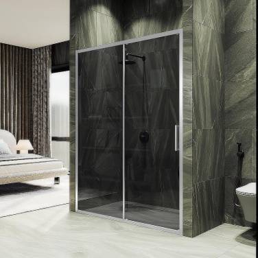 Maybah Glass MGD-1284-5 1200x1950 раздвижная профиль Хром матовый стекло графитовое