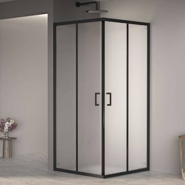 RGW PA-030-B Квадрат/Чёрный/Матовое/6 мм (Easy)/80* 80*195 без поддона