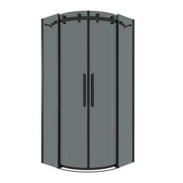 Grossman 301.K33.04.1010.21.10 Classic (100*100*195) полукруг,раздвижн,черн.мат,стекло тониров без поддона