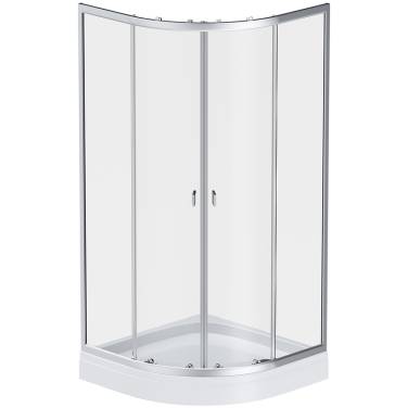 AM.PM X-Joy Twin Slide 90х90 W88E-205-090MT64 профиль Хром матовый стекло прозрачное с поддоном