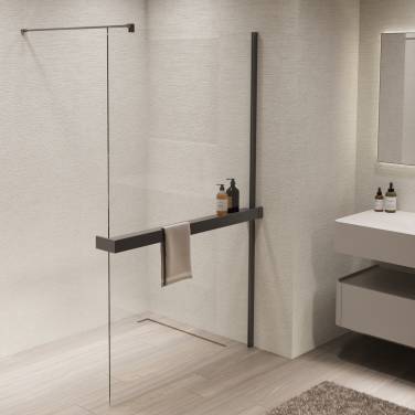 Vincea Walk-In VSW-1HR120CLGM, 1200*2000, вороненая сталь, стекло прозрачное