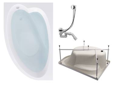 Timo IVA 160x100 L (в комплекте слив, каркас)