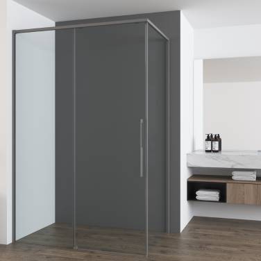 Vincea Ultima VSR-7UL9012CLGM, 1200*900, вороненая сталь, стекло прозрачное