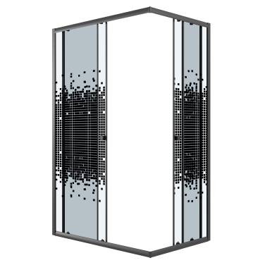 Niagara Eco NG-1012-14QBLACK прямоугольник,раздвижное,черный,стекло мозаика,1 место, без поддона в комплекте