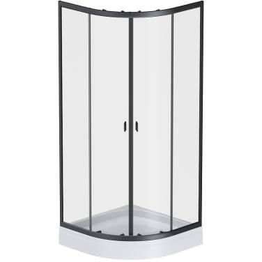 AM.PM X-Joy Twin Slide 80х80 W88G-205-080BT64 профиль Черный матовый стекло прозрачное без поддона