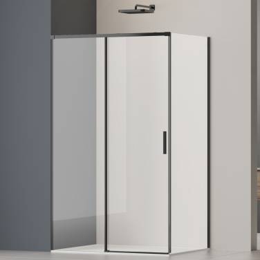 Vincea Soft 2 VSR-3SO29011CLB, 1100*900, черный, стекло прозрачное