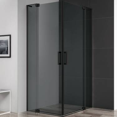 Cezares Slider 110x80 SLIDER-AH-2-70/80-100/110-GRIGIO-NERO профиль Черный матовый стекло тонированное без поддона