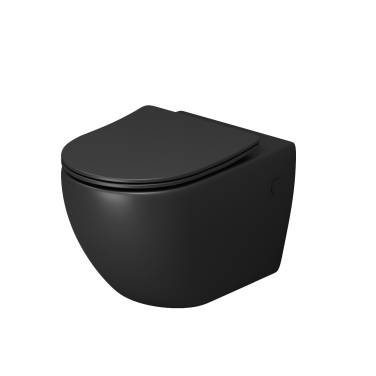 Grossman GR-4411BMSQ (520х360х375) безободковый,смыв торнадо,черный матовый с тонкой крышкой,микролифт,1 место