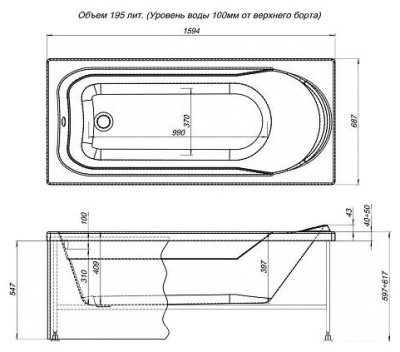 Aquanet West 160x70 (с каркасом) Aquanet West 160x70 (с каркасом)