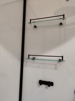 Frank F401 М Black пристенная низкий поддон матовое стекло