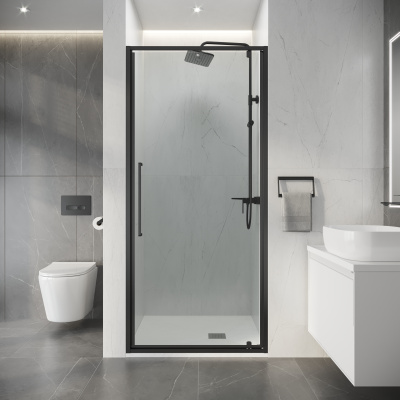 Niagara Nova NG-35-9AGR (90х195) распашная,графит,стекло прозрачное,1 место
