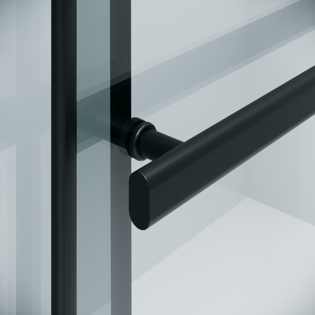 Niagara Nova NG-671-10BLACK (100х200) черный матовый,раздвижная,стекло прозрачное,1 место